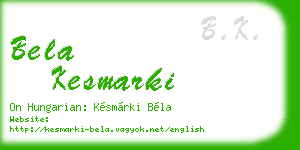 bela kesmarki business card